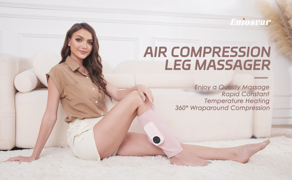 Air Compression Leg Massager, Cordless Calf Massager with Heat, Air Compression Leg Massage for Circulation and Pain Relief, Gifts for Dad Mom Men Women, Gray (Single)