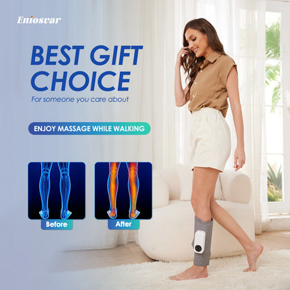 Air Compression Leg Massager, Cordless Calf Massager with Heat, Air Compression Leg Massage for Circulation and Pain Relief, Gifts for Dad Mom Men Women, Gray (Single)